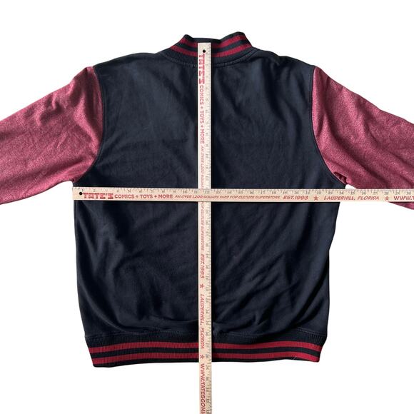 Marvel Deadpool Varsity Men’s Jacket Black Red Snap-Front Size M/L - Picture 6 of 11
